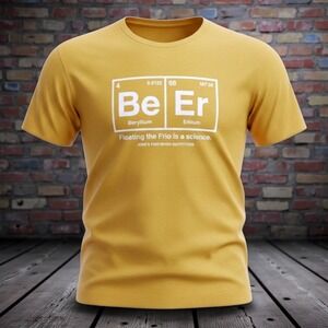 Josh's Frio River Outfitters Mens Beer Periodic Table Graphic T-Shirt Yellow XXL